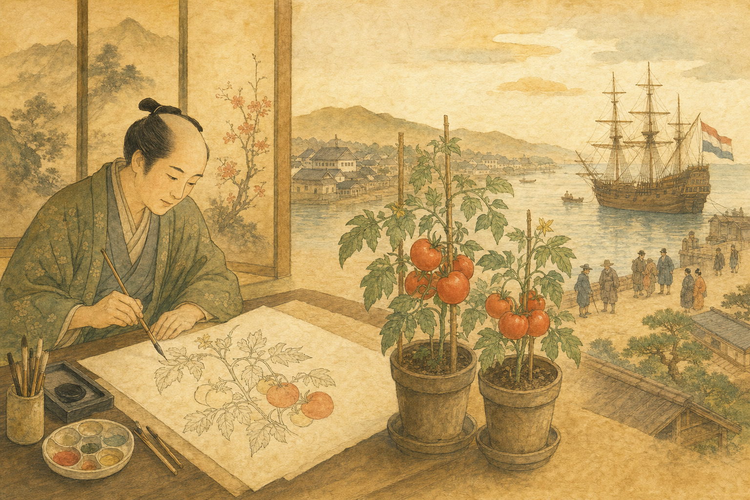 江戸時代の絵師が「唐なすび」としてトマトをスケッチする日本最古の記録